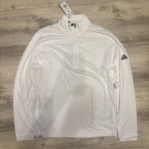 NWT Adidas Men's White Quarter-Zip Jacket